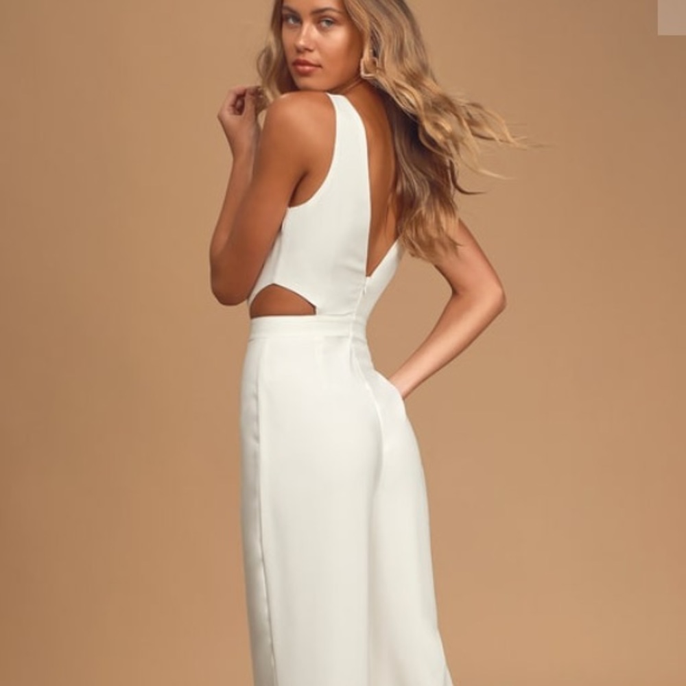 Lulu’s Moments to Remember White Cutout Jumpsuit